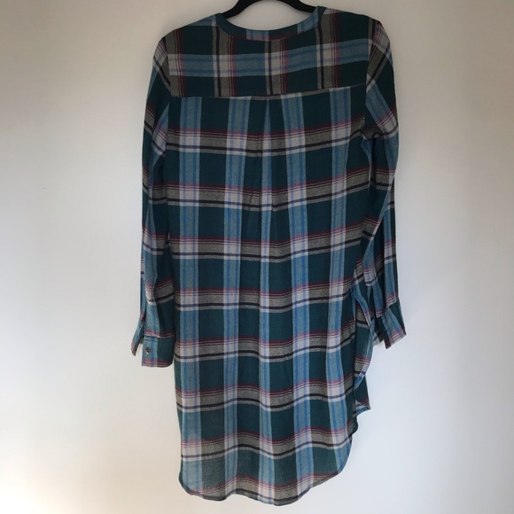 Anthropologie Akemi & Kin Lucie Plaid Green Tunic - Picture 7 of 9